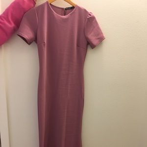 Long pink skinny dress
